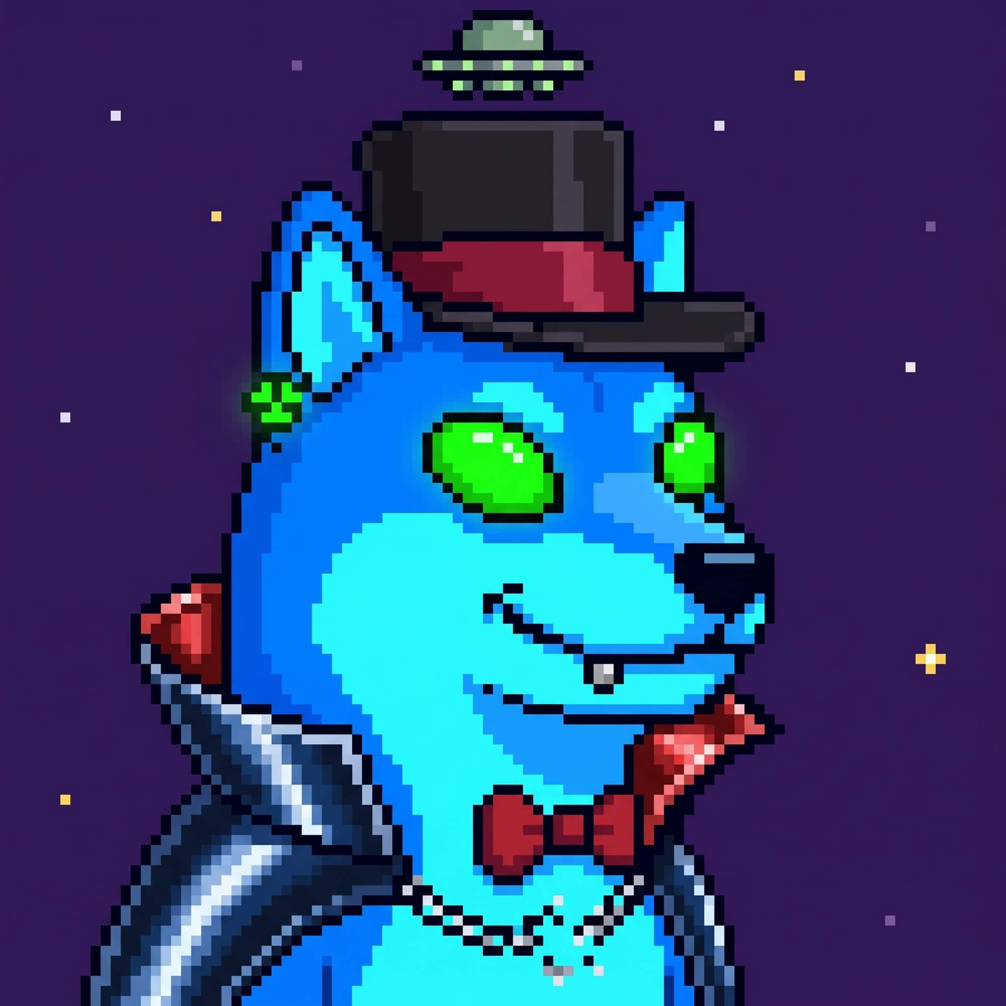 Dinu #002, a pixel-art HoudInu NFT