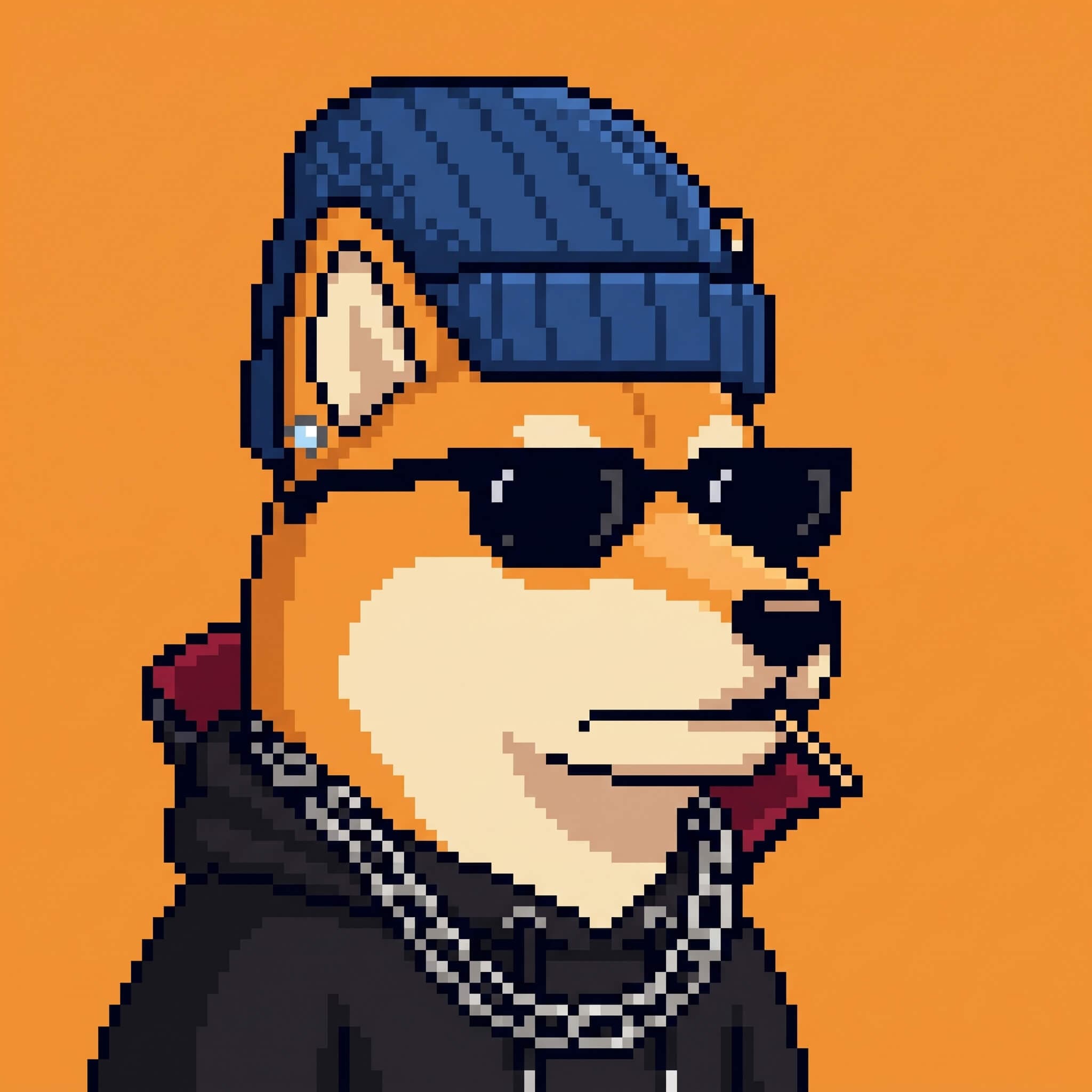 Dinu #006, a pixel-art HoudInu NFT