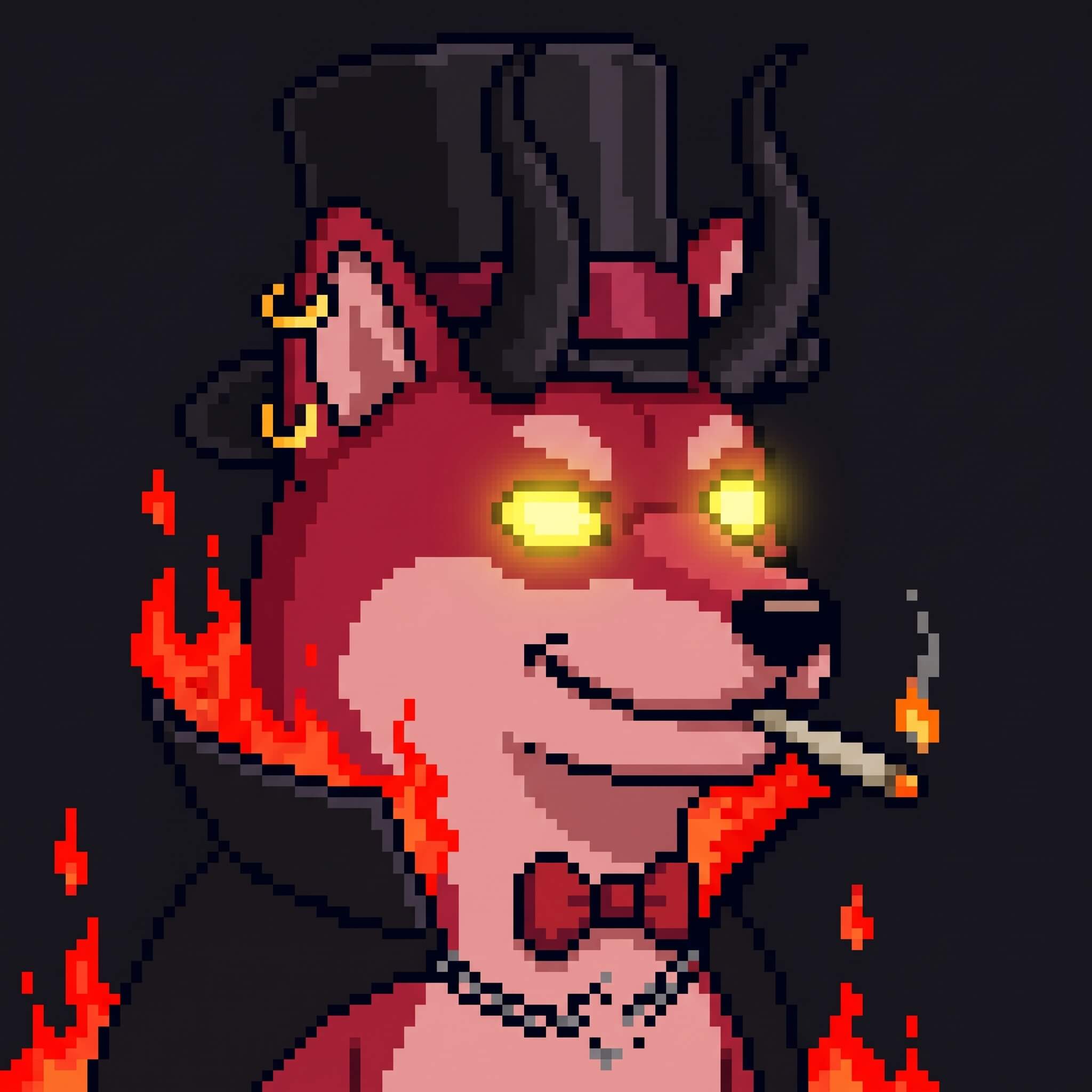 Dinu #007, a pixel-art HoudInu NFT