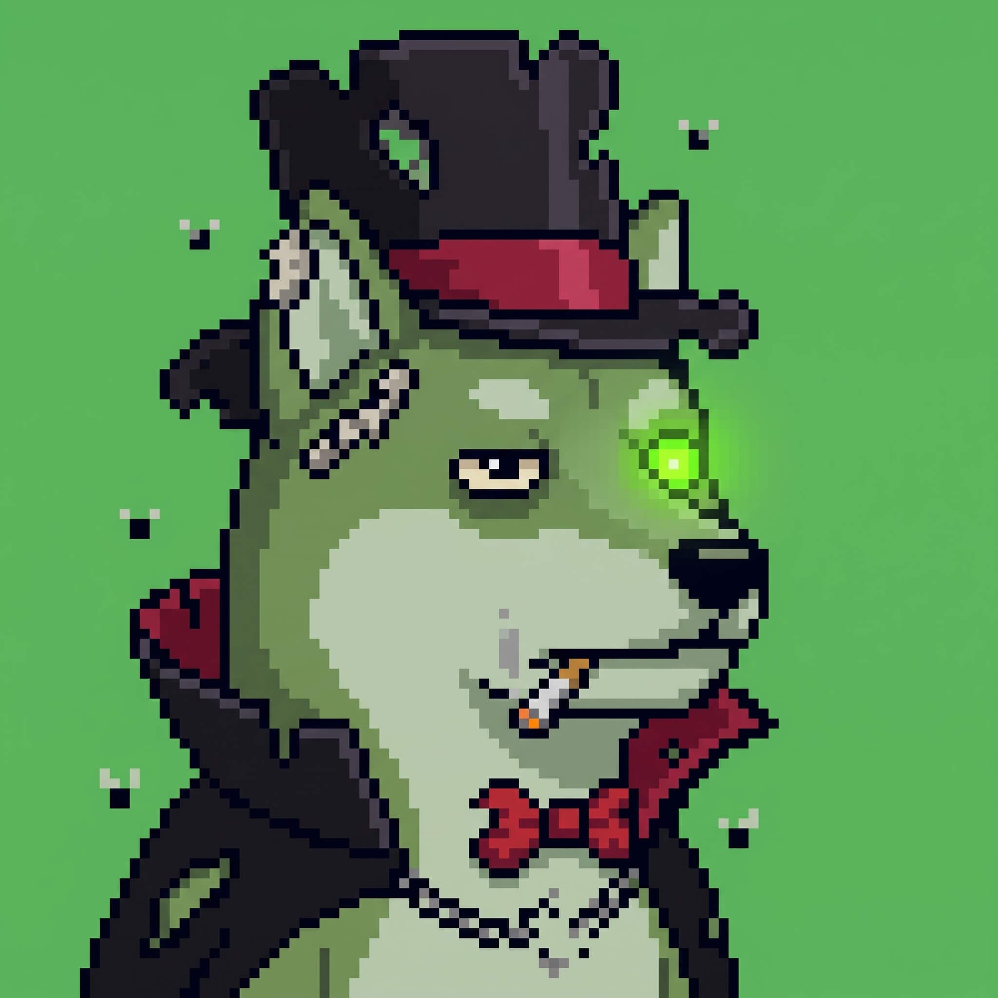 Dinu #008, a pixel-art HoudInu NFT