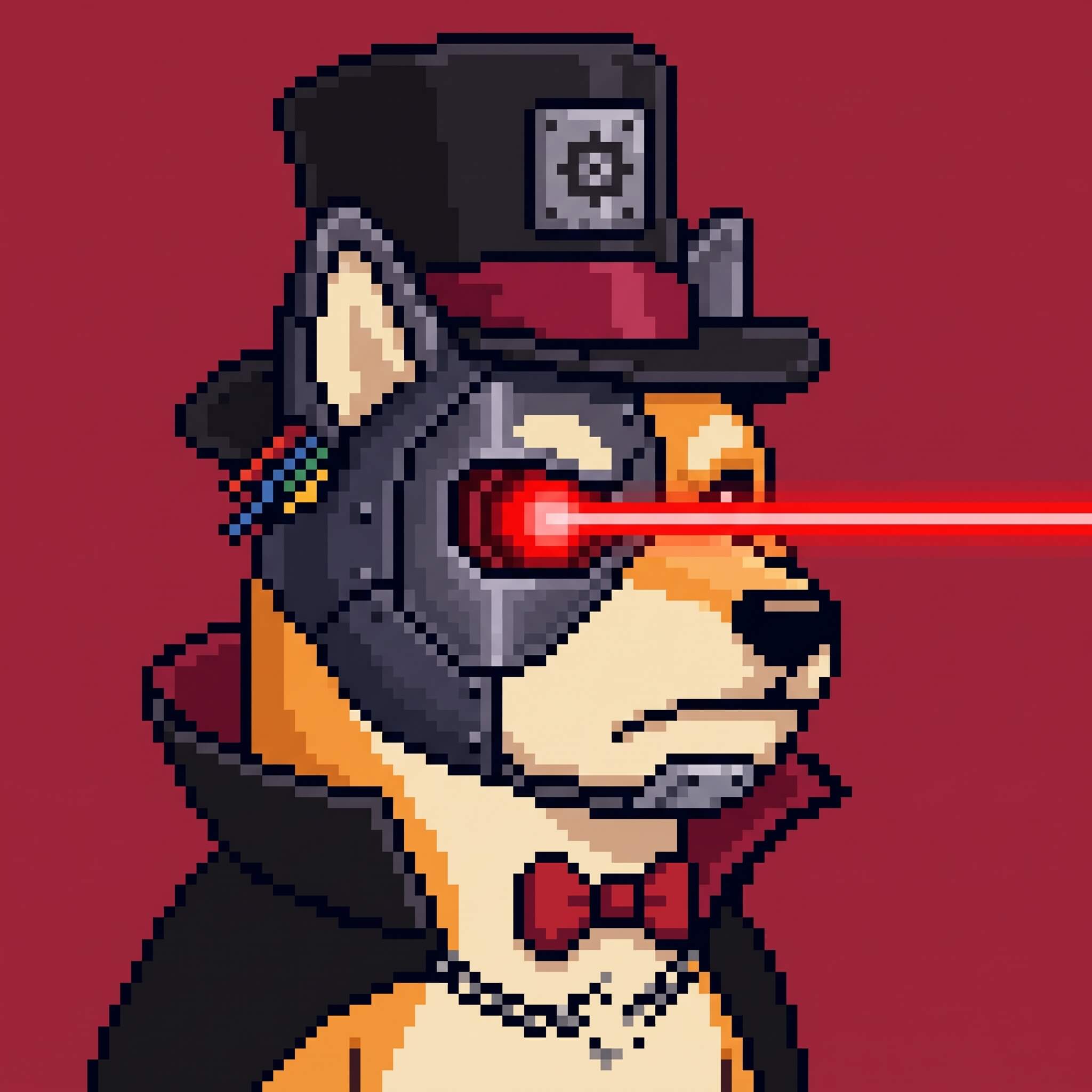 Dinu #009, a pixel-art HoudInu NFT